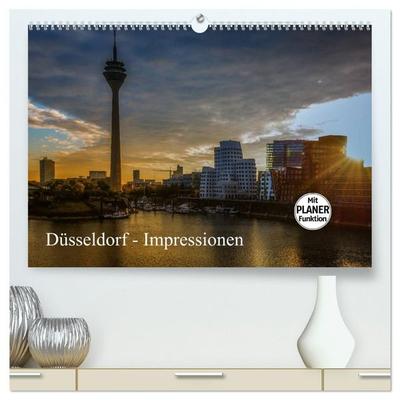 Düsseldorf - Impressionen (hochwertiger Premium Wandkalender 2027 DIN A2 quer), Kunstdruck in Hochglanz