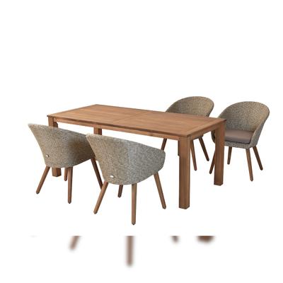 Merxx Arrone Set 5tlg., 4 Sessel, 1 Tisch 185 x 90 cm, Aluminium