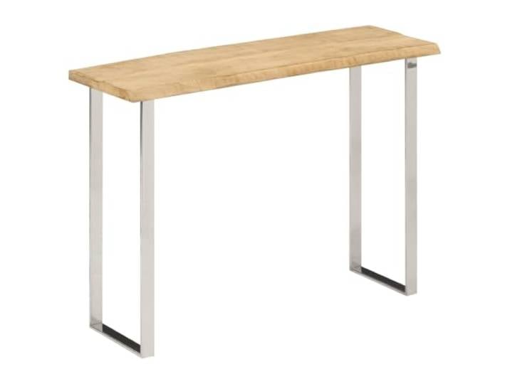 HKTMGDNG Konsolentisch Baumkante 105x33x76 cm Mangoholz Flur Rustikaler Beistelltisch aus echtem Holz mit U-Stahlbeinen. Ideal als schmaler Ablagetisch im Wohnzimmer oder Flur.