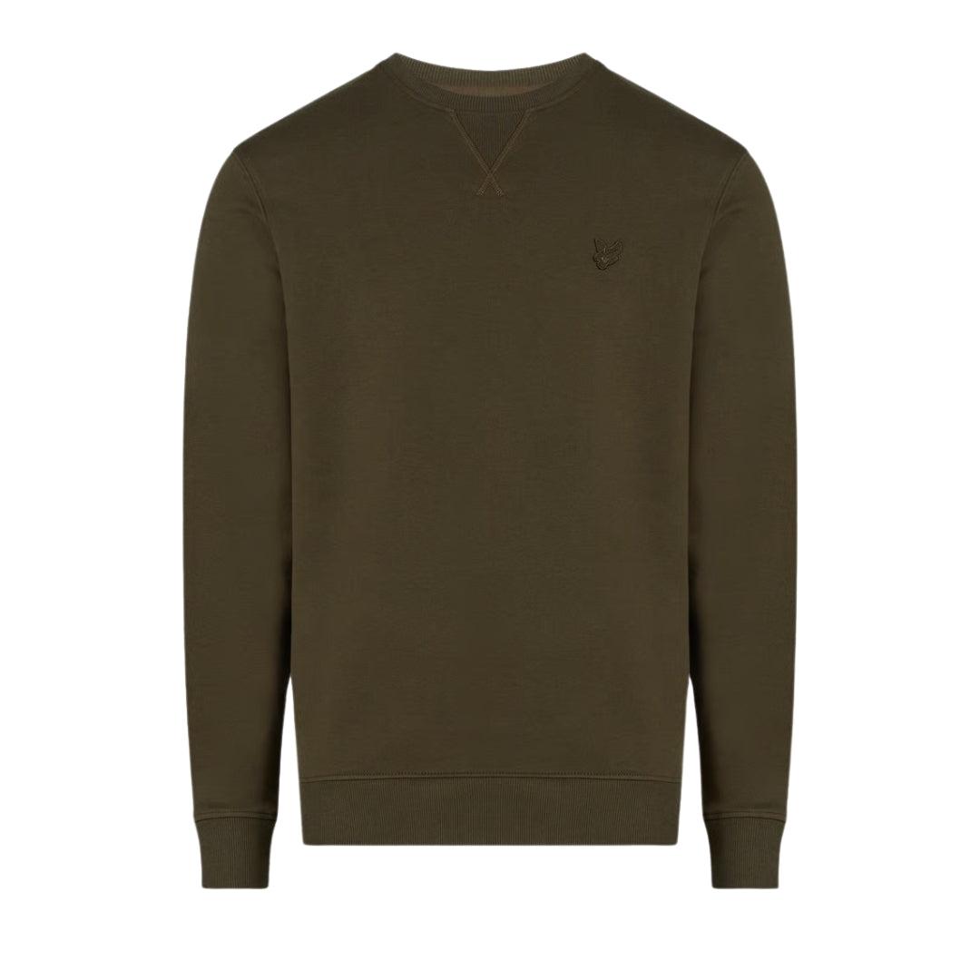 Lyle & Scott - Ton In Ton Gehaltener, Grüner Pullover Mit Rundhalsausschnitt In Form Eines Adlers
