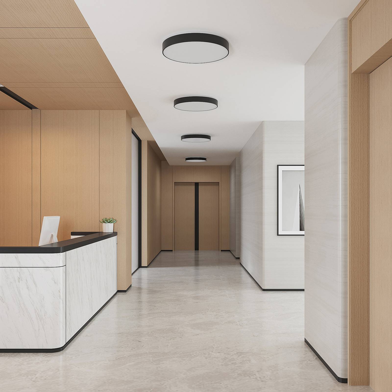 LED Deckenleuchte Vanida Arcchio, dimmbar, schwarz, für Küche, Aluminium, Modern