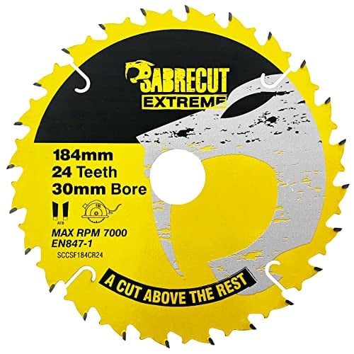 SabreCut Cirkelzaagblad 184mm 24T met 30mm asgat TCT