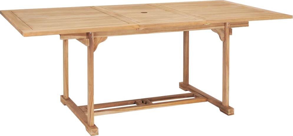 vidaXL Garten-Ausziehtisch 150-200x100x75 cm Massivholz Teak