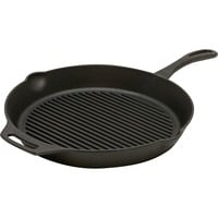 Grill-Feuerpfanne gp35, mit Pfannenstiel schwarz, 1 Henkel, Ø 35cm