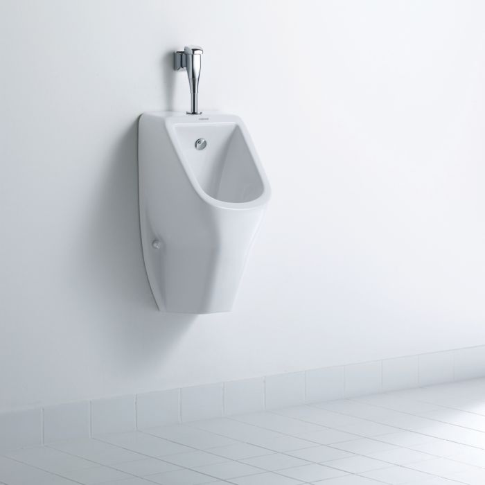 Duravit D-Code Urinal 0828300007 inkusive Spüldüse, mit Fliege, Weiß Hochglanz