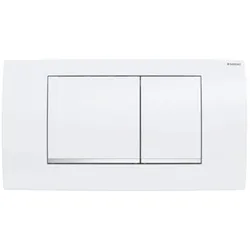 Geberit Twinline30 Betätigungsplatte, für 2-Mengen-Spülung, 115.899.KJ.1, Farbe: weiß / hochglanzverchromt