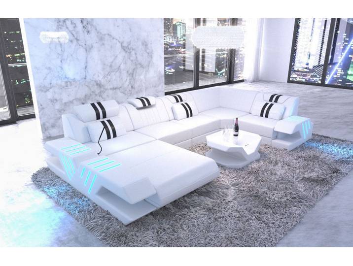 Wohnlandschaft Venedig U-Form in Leder