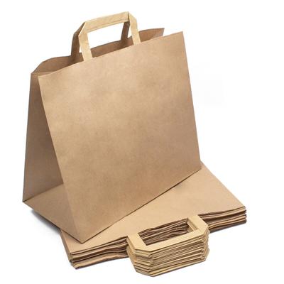 DayBays 50 Stk. Papiertüten 32+17x27 cm Braun mit Flachhenkel
