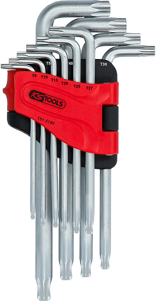 Winkelstiftschlüssel-Satz lang, Torx mit Kugelkopf, 10 Teile KS Tools