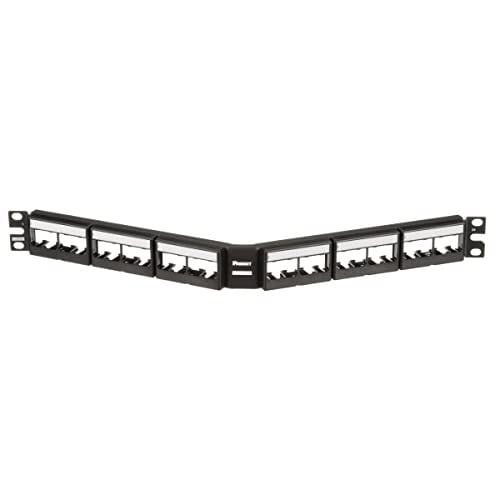 Panduit CPPLA24WBLY hoekig 24-poorts patchpaneel, 1U, zwart