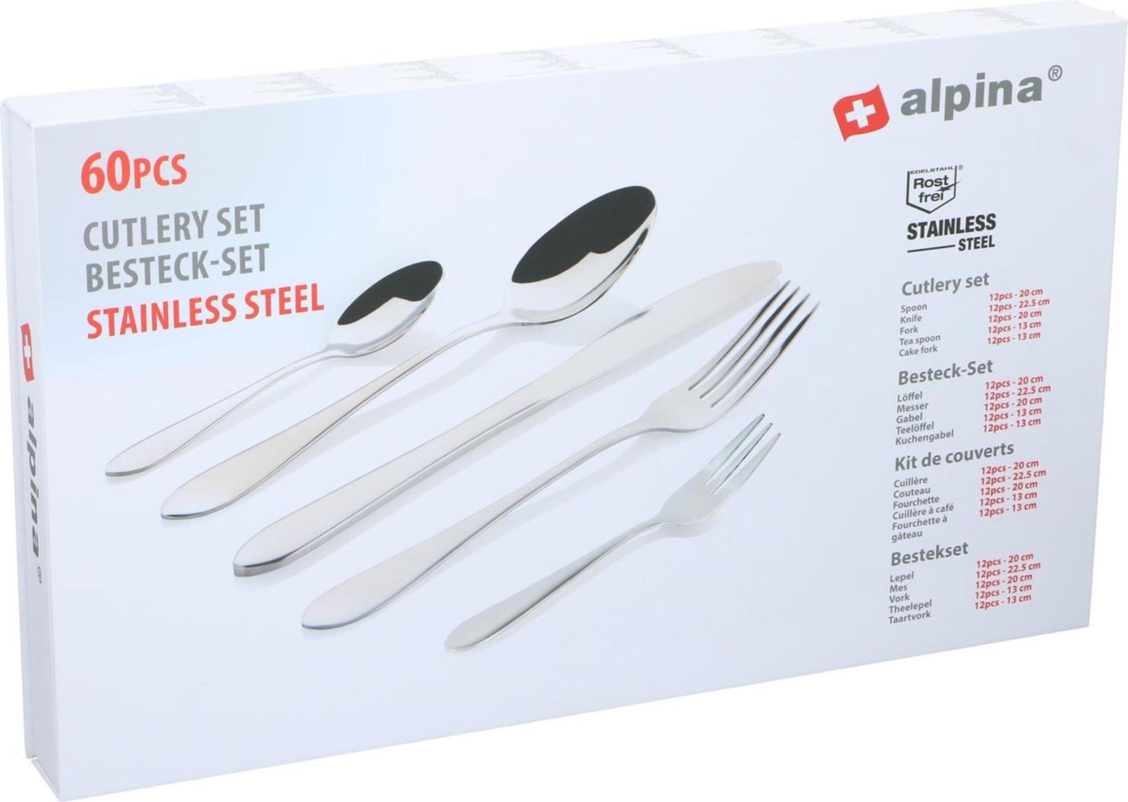 Alpina Design bestekset, 60-delig, roestvrij staal