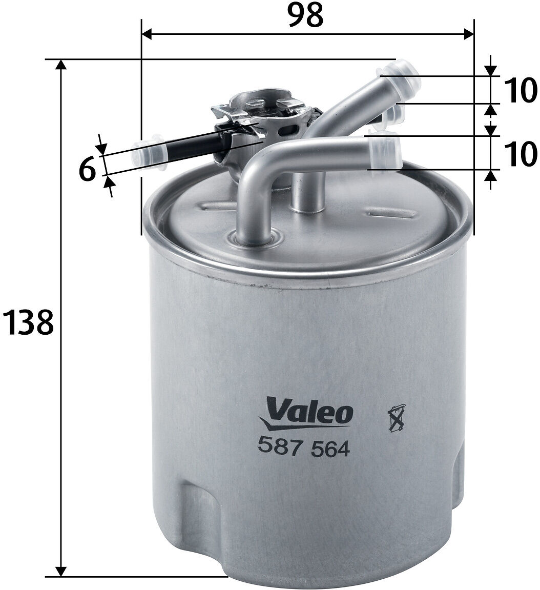 Valeo Kraftstofffilter 587564 Leitungsfilter 138mm Gewindemaßm10x1.5 Für Nissan