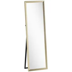 GANZKÖRPERSPIEGEL 160 x 50 cm Rechteckig Standspiegel mit Metalloptik Gold