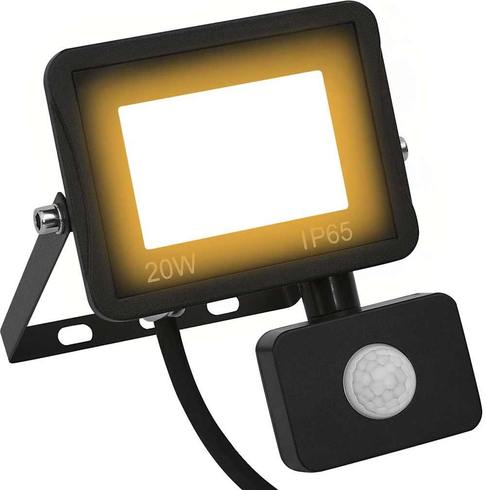 vidaXL Projecteur à LED avec capteur 20 W Blanc chaud