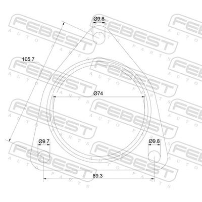 FEBEST Dichtung, Abgasrohr 23492-002 für Porsche VAG