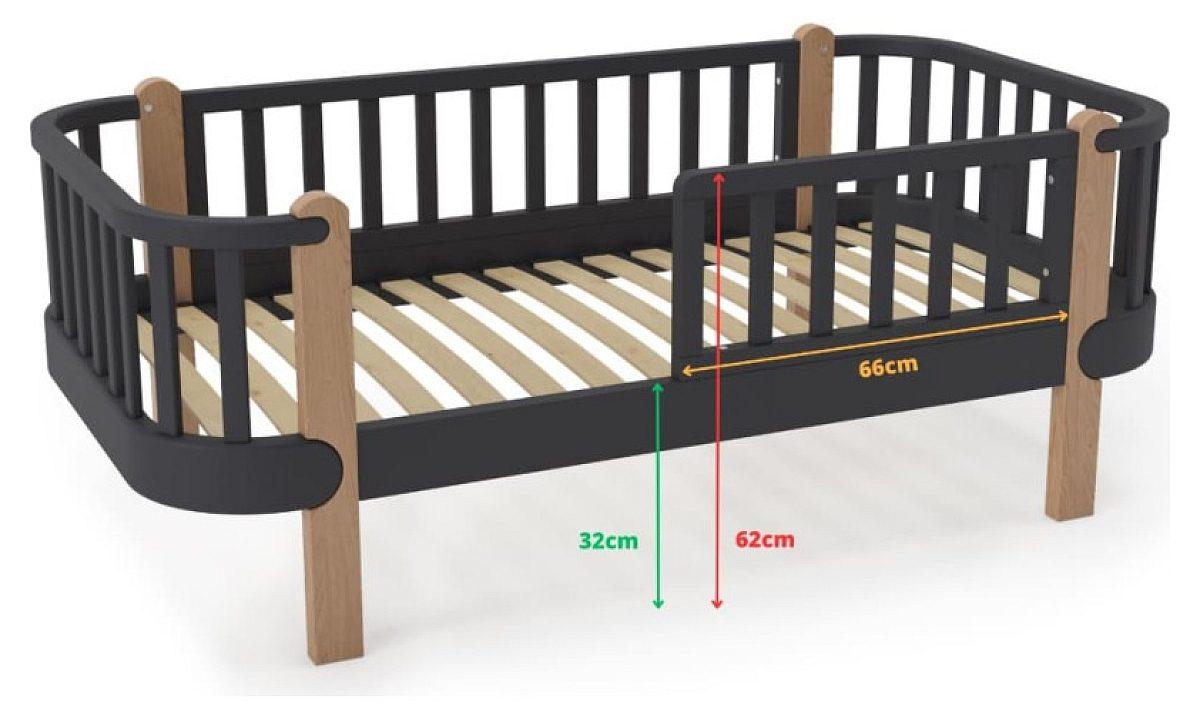 Yappy Kids Babybett Yappytude Kinderbett 160 x 80 cm anthrazit