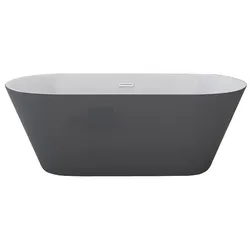 Badewanne DEHLIA grau freistehend Jet-Line 170 x 80 cm Bad Ausstattung
