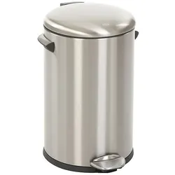 EKO Treteimer Retro-Look 12 Liter Matt, Abfalleimer, Silber