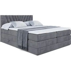 BOXSPRINGBETT ERNINA KING - 140x200 - H3/H4 - Dunkelgrau