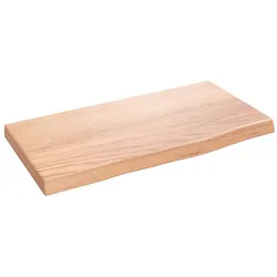 vidaXL Wandregal Hellbraun 40x20x2 cm Massivholz Eiche Behandelt