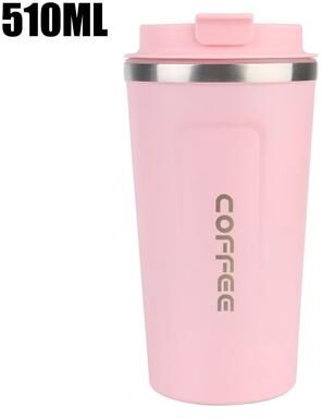 Uplift Picks Stainless Steel Travel Thermos Mug Leak Proof Double Wall Coffee Cup 380 ML 510 ML pink 510 Ml