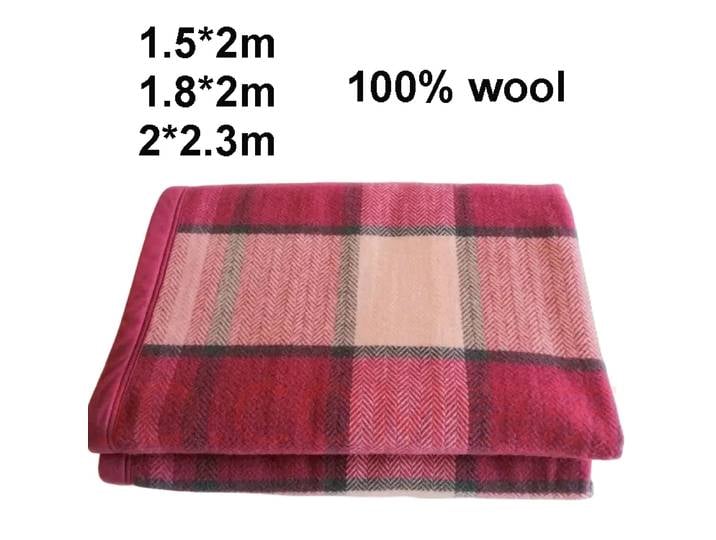 100% couverture en laine Fine 1.5*2/1.8*2/2*2.3m couette chaude couverture en laine rouge hiver adultes enfants Camping canapé dortoir literie