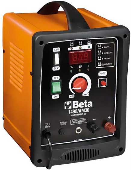 Beta tools Beta 1498/AM30 - Chargeur et mainteneur de charge automatique portable - 12/24 V - Monophasé