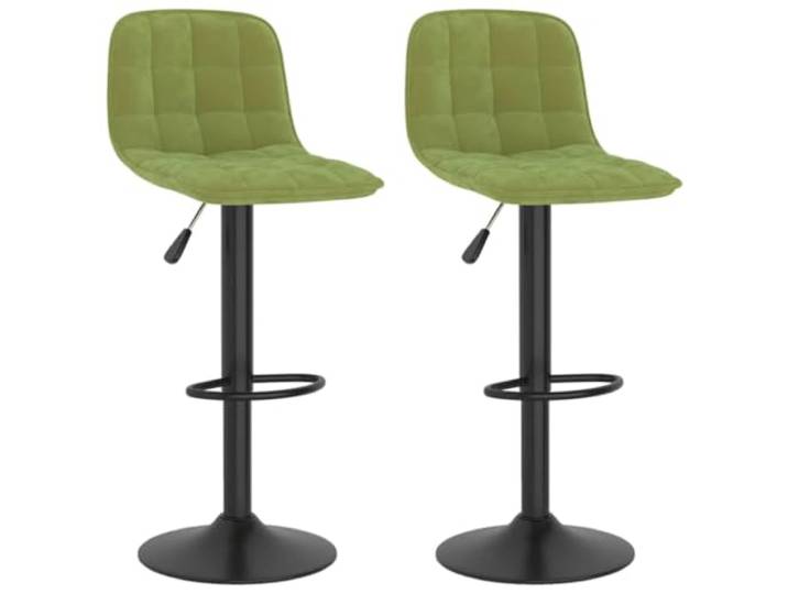 Barhocker, 2-teilig, Samet, Velours, drehbar, höhenverstellbar Basis aus verchromtem Stahl, integrierte Fußstütze, Gashebefunktion, 360° drehbar, max. Belastung 110 kg pro Sitz