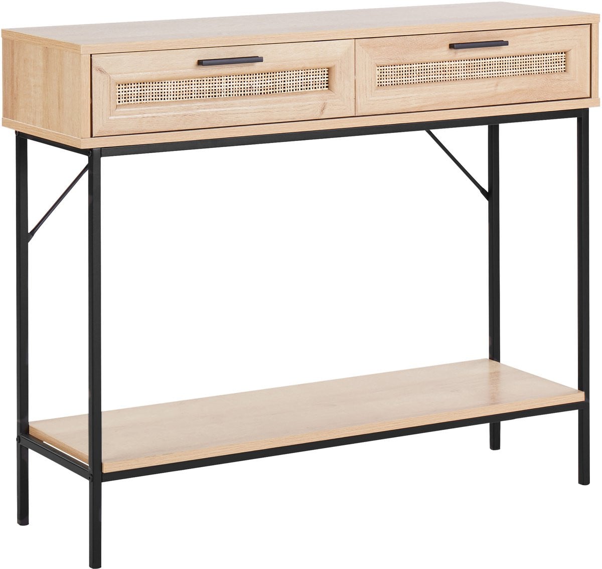 Beliani Pasco Consoletafel met lades - Lichte houtkleur - Rotan