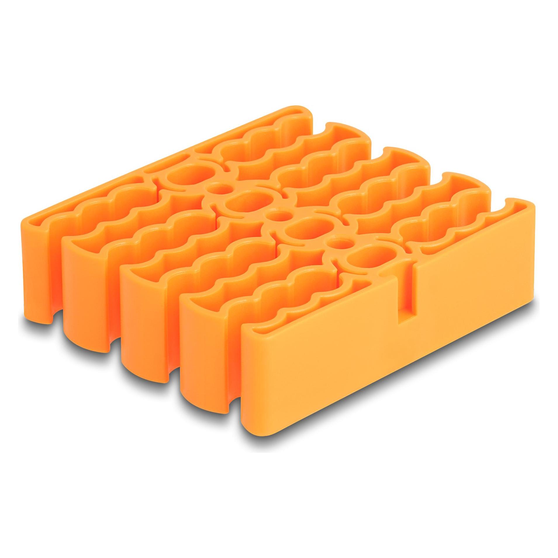 Delock Kabel-Organizer mit 24 Kabeleinführungen orange (66255)