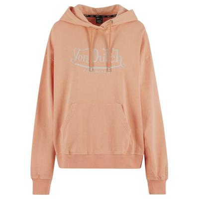 Kapuzenpullover VON DUTCH "Von Dutch MARLEY SWEATS", Damen, Gr. XS, rosa (orange), 100% Baumwolle, mehrfarbig, normal, ohne Ausschnitt, Pullover Kapuzenpullover