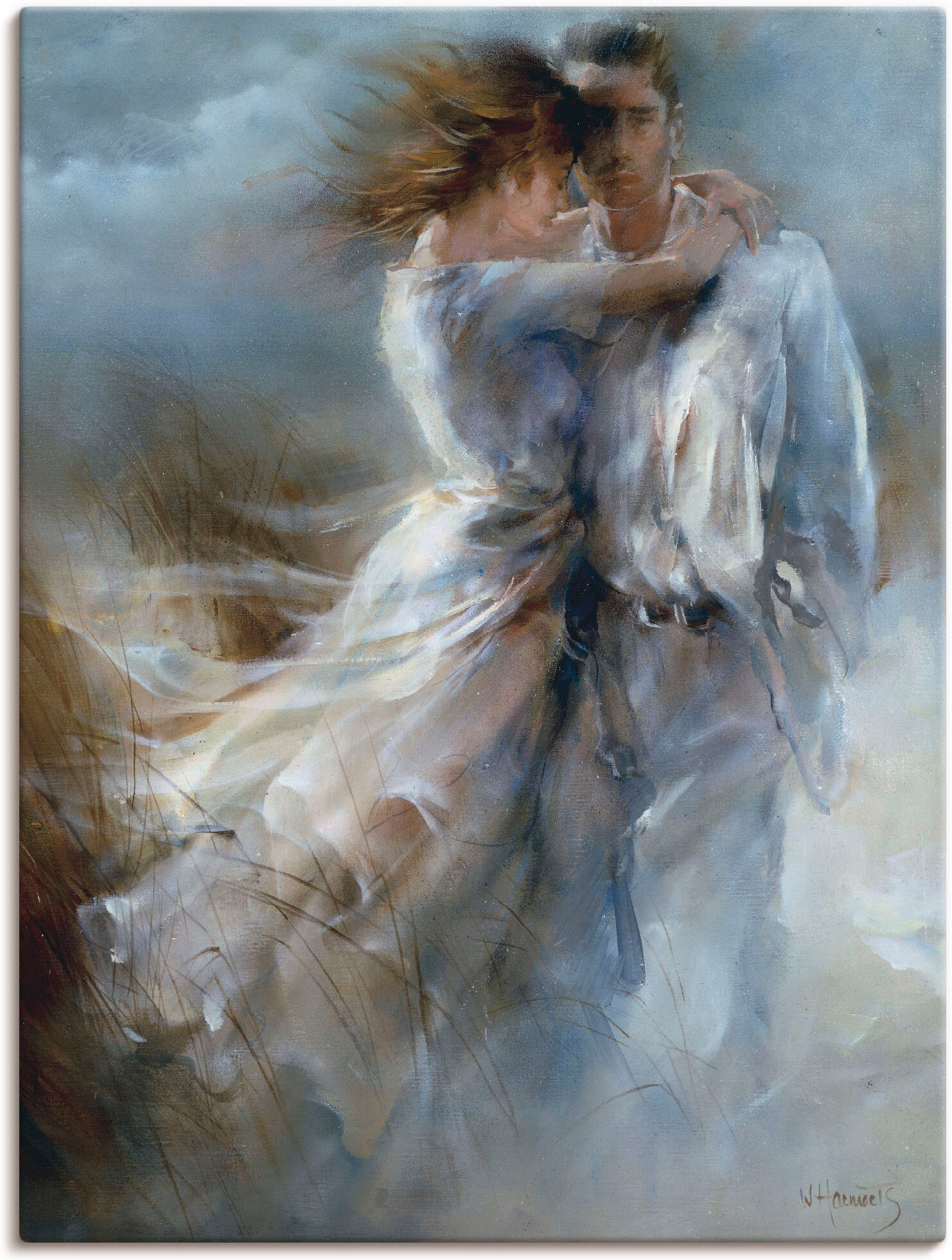 Leinwandbild ARTLAND "Private Bekanntgabe", grau (farbe bild(er): grau), B:60cm H:80cm, Bilder, Leinwandbild, auf Holzrahmen gespannt farbe bild(er): grau B/H/T: 60cm x 80cm, Leinwandbild Paar Hochformat, 1 Stk.