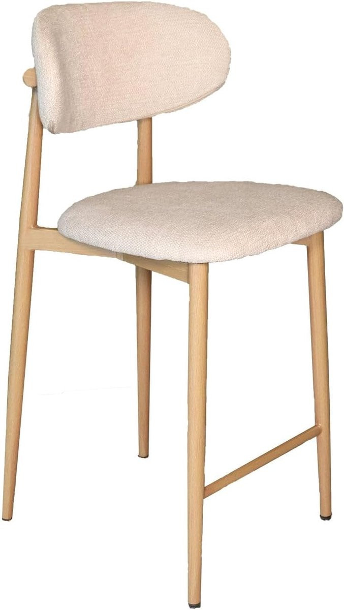 Set van 4 Barkrukken Reika Japandi stijl beige lichtbruin