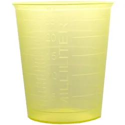 Einnehmegläser Plastik 30ml Gelb 80 St