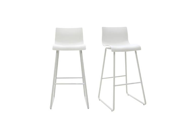 Tabourets de bar design blanc 76 cm (lot de 2) ONA
