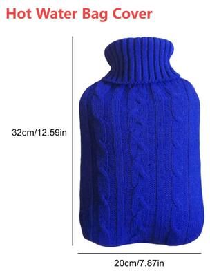 Uplifted Goods Plush Hand And Feet Warmer Hot Water Bottle With Protective Cover blue