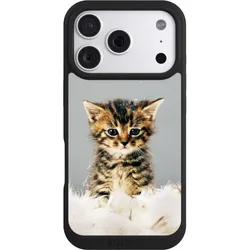 Nivocase Handyhülle für Apple iPhone 18 Pro Hülle NIVOpure Case Schwarz Feder Haustier Katze (Apple iPhone 18 Pro), Smartphone Hülle, Schwarz