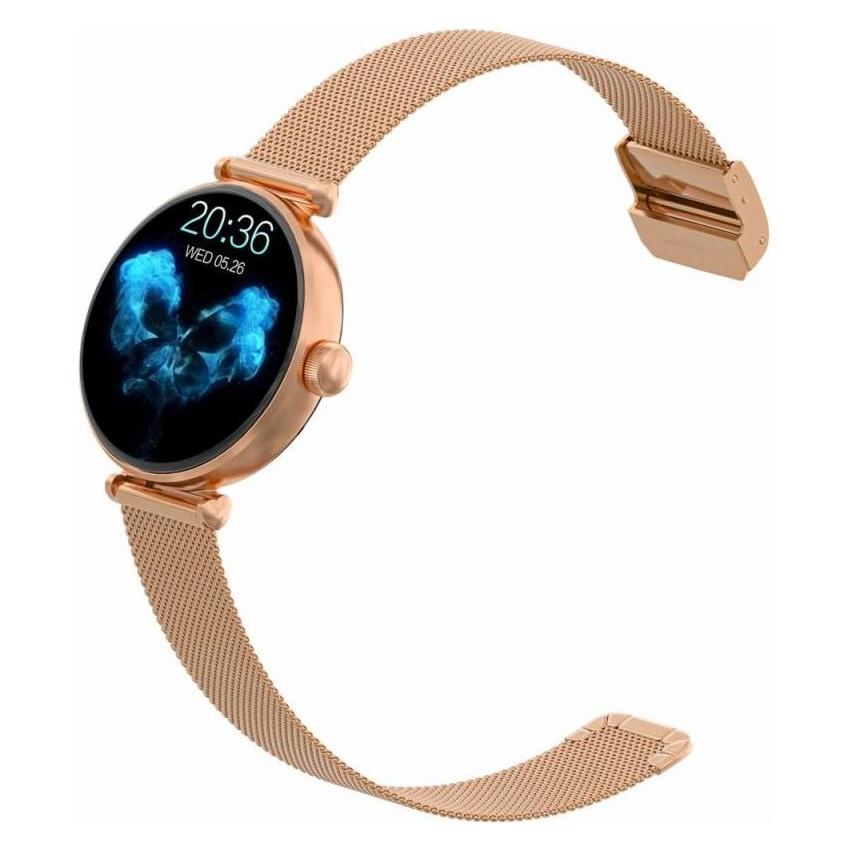 Gravity Smartwatch Smartwatch Różowe Złoto Biały 2 Paski GT26-2 (40 mm, Rose Gold, ohne SIM) (GT26-2)