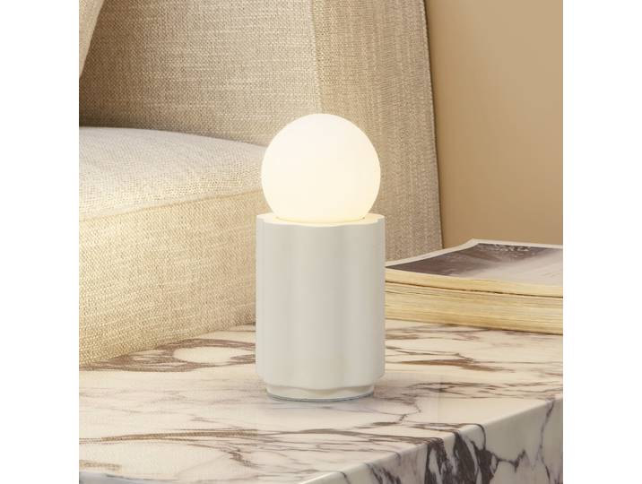 Nielson Tischleuchte Höhe Schirm 8,5 cm beige Gips - Lindby - Wohnzimmer - Modern - Gips / Ton - Einflammig