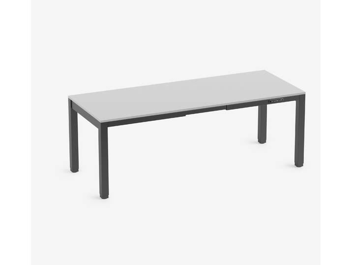 PRIMUS 4-Bein Schreibtisch Schwarz Lichtgrau 2000 x 800 x 25 mm