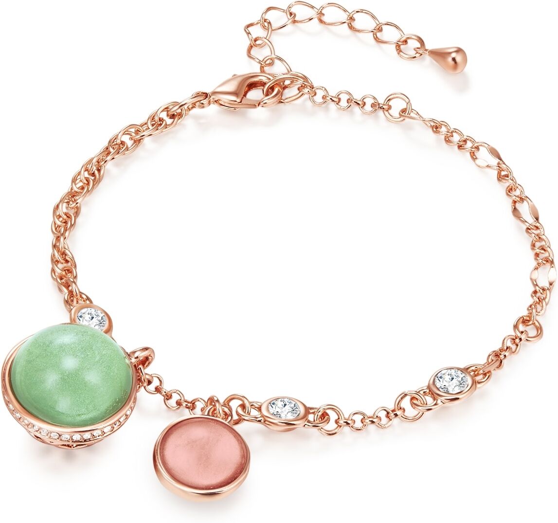 Gliederarmband LULU & JANE "LJ495", rosa (roségold, weiß), Armbänder, Damen, Gliederarmband, Metall-Legierung