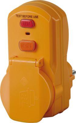 Brennenstuhl Personenschutz-Adapter BDI-A 2 30, 16A, 3500W, Berührungsschutz, Klappdeckel, zweipolige Abschaltung, für Außen- und Innenbereich, L 105 x B 50 x H 95 mm, gelb