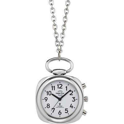 Kettenuhr MASTER TIME "Sprechende Kettenuhr, MTUA-10810-12M", silber (silberfarben), Taschenuhren, Damen, Quarzuhr, Damenuhr, Funkuhr, Schwesternuhr