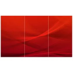 Wallario Herdabdeckplatte 60 x 52 cm (BxH), 2-teilig Abstrakte rotes Muster - roter Stoff