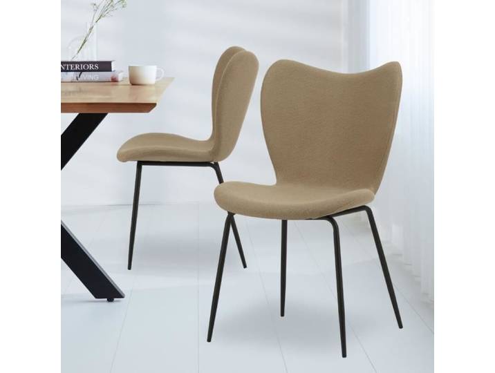 Chaise de salle à manger Sia Bouclé Taupe