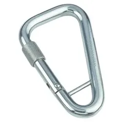 Karabinerhaken, asym. mit Sicherheitsmutter u Steg, A4, 11x120mm