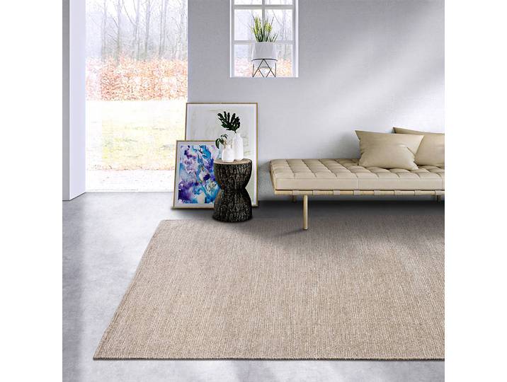 Wollteppich Pradesh Typ B Beige 120 x 170cm Baumwollstoff/Wolle