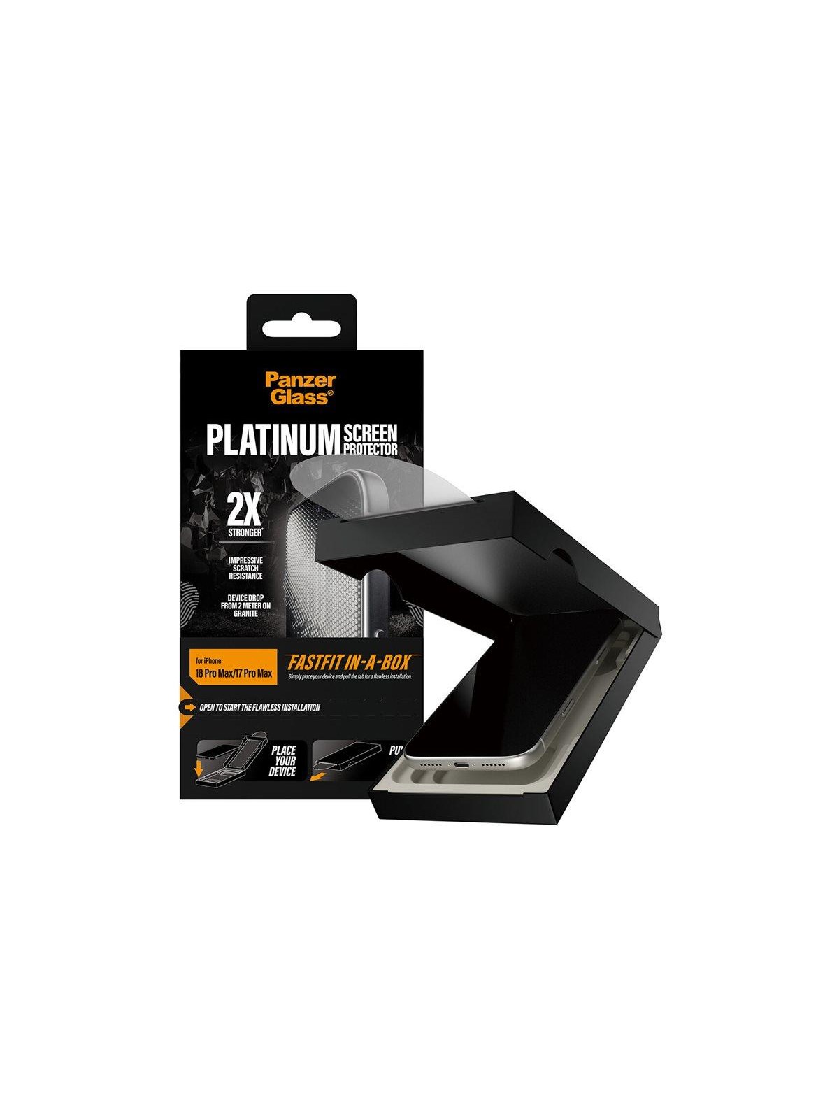 PanzerGlass Platinum Screen Protector Apple iPhone 18 Pro Max | 17 Pro Max w. FASTFIT IN-A-BOX