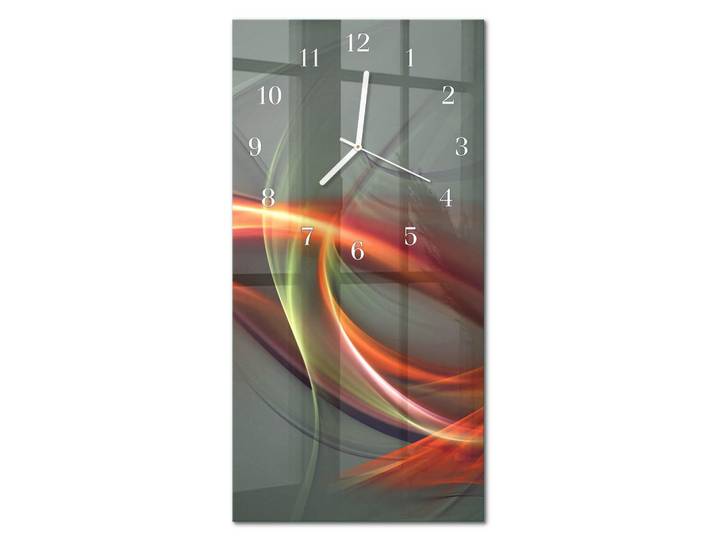 Tulup Wanduhr 30x60 cm - Stadt, Grau, Glas, Rechteckig, 30x60x0.4 cm, Dekoration, Uhren, Wanduhren