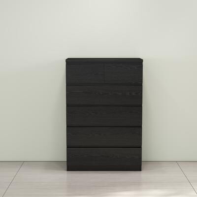 Loedds 6-Drawer Modern Handle-Free Tall Dresser with 2 Small and 4 Large Drawers